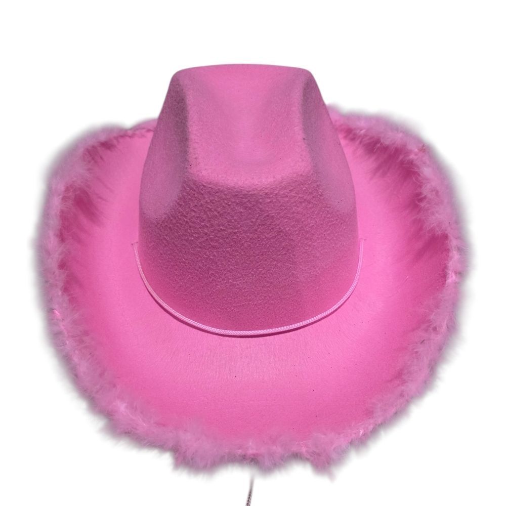 Pink Feathered Cowboy Hat